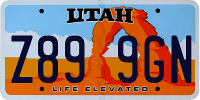 UT license plate Z899GN