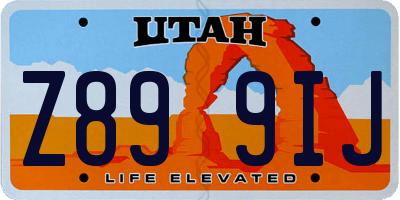 UT license plate Z899IJ
