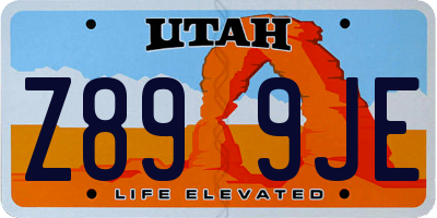 UT license plate Z899JE