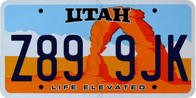 UT license plate Z899JK