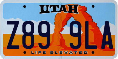 UT license plate Z899LA