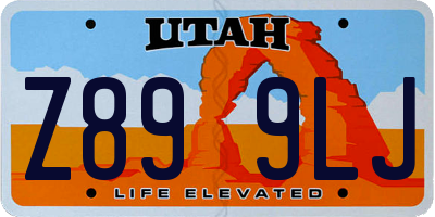 UT license plate Z899LJ