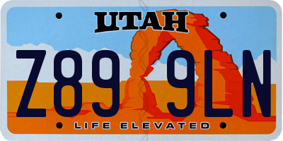 UT license plate Z899LN