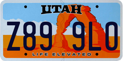 UT license plate Z899LO