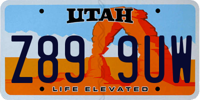 UT license plate Z899UW