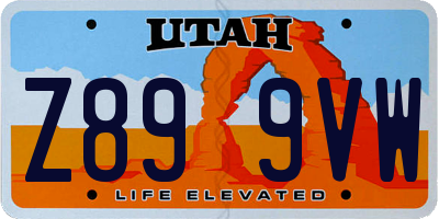 UT license plate Z899VW