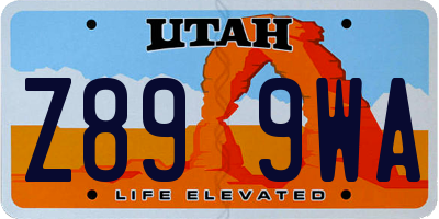 UT license plate Z899WA