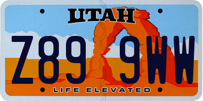 UT license plate Z899WW