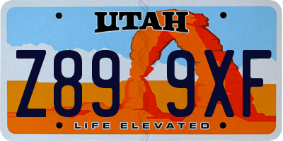 UT license plate Z899XF