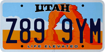 UT license plate Z899YM