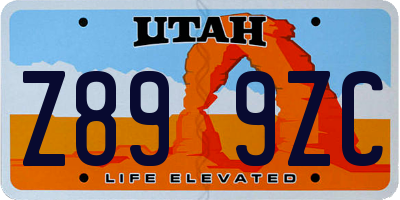 UT license plate Z899ZC