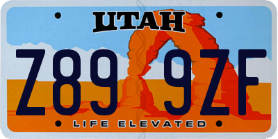 UT license plate Z899ZF