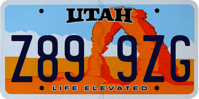 UT license plate Z899ZG