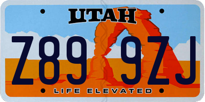 UT license plate Z899ZJ