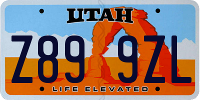 UT license plate Z899ZL