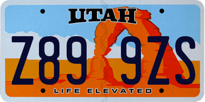 UT license plate Z899ZS