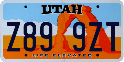 UT license plate Z899ZT