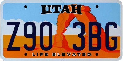 UT license plate Z903BG