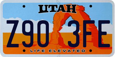 UT license plate Z903FE