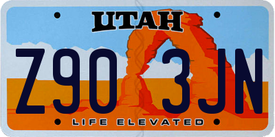 UT license plate Z903JN