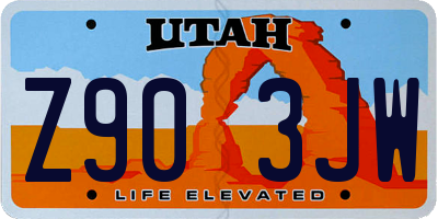 UT license plate Z903JW