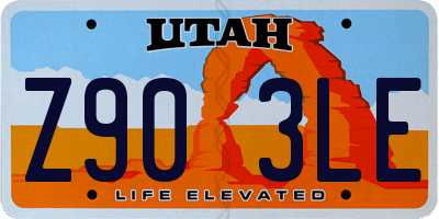 UT license plate Z903LE
