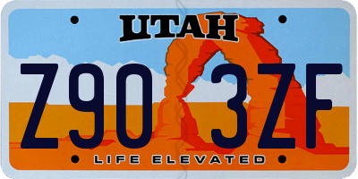 UT license plate Z903ZF