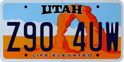 UT license plate Z904UW