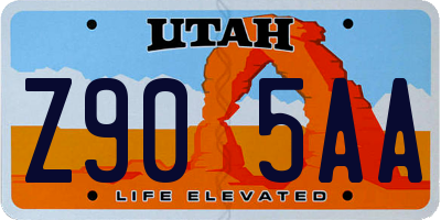 UT license plate Z905AA