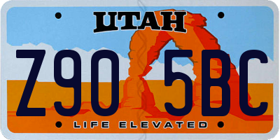 UT license plate Z905BC