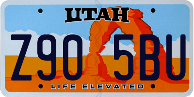 UT license plate Z905BU