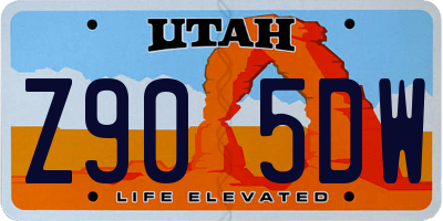 UT license plate Z905DW