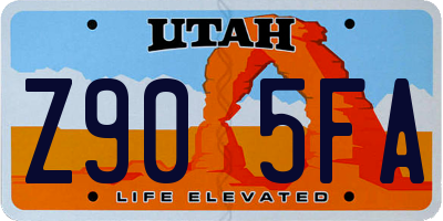 UT license plate Z905FA