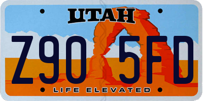 UT license plate Z905FD