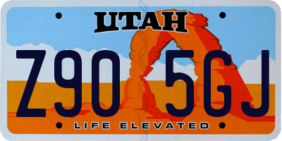 UT license plate Z905GJ