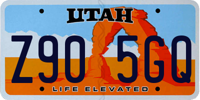 UT license plate Z905GQ