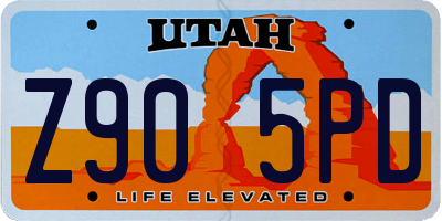 UT license plate Z905PD