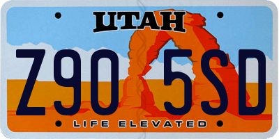 UT license plate Z905SD