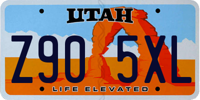 UT license plate Z905XL