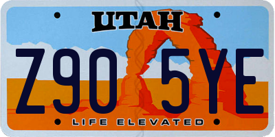 UT license plate Z905YE
