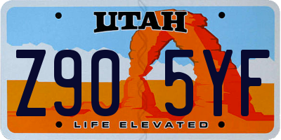 UT license plate Z905YF