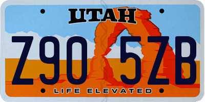 UT license plate Z905ZB