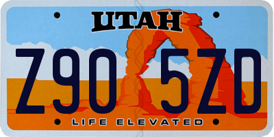 UT license plate Z905ZD