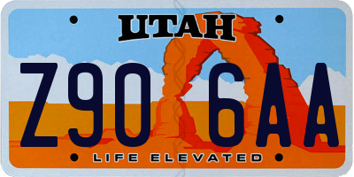 UT license plate Z906AA