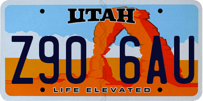 UT license plate Z906AU