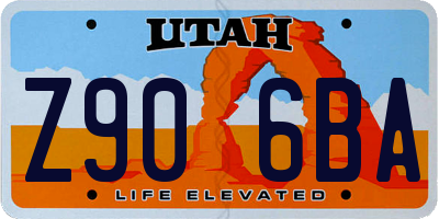 UT license plate Z906BA