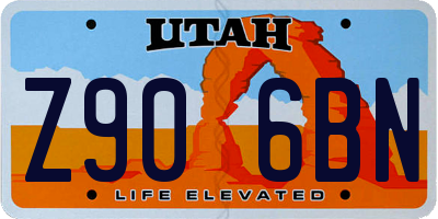 UT license plate Z906BN