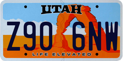UT license plate Z906NW
