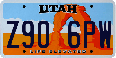 UT license plate Z906PW