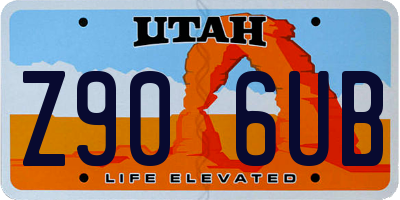 UT license plate Z906UB